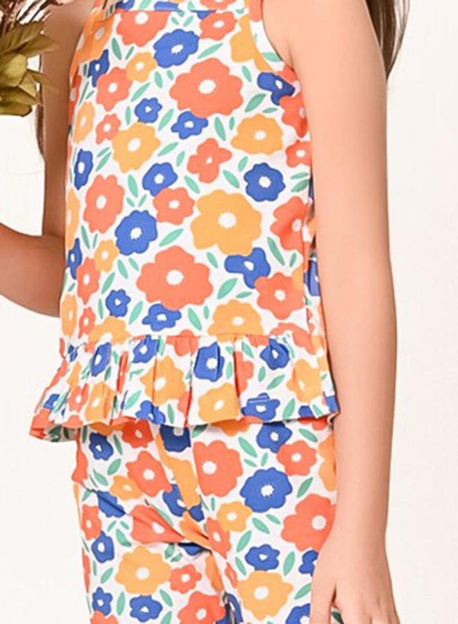 Bonkids Girl's Multicolour 100% Cotton Printed Regular Fit Clothing Set - Image 2