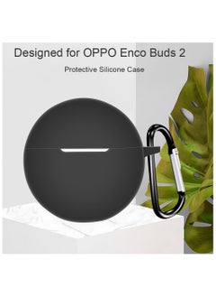 Generic Silicone Cover Case Compatible with Oppo Enco Buds 2 Portable Protective Case Cover With Keychain For Oppo Enco Buds 2 (Black)  - Image 4