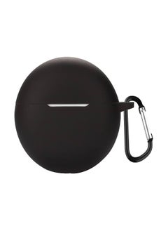Generic Silicone Cover Case Compatible with Oppo Enco Buds 2 Portable Protective Case Cover With Keychain For Oppo Enco Buds 2 (Black)  - Image 2