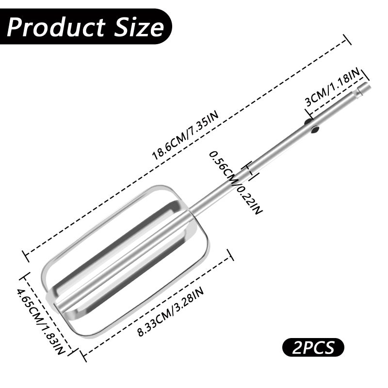 OXDFK 2 PCS Hand Mixer Attachments, Hand Mixer Attachments for Kitchenaid Stainless Steel Parts, Compatible with Hamilton Beach 62682rz 62692 62695v 64699 Mixer Parts - Image 2