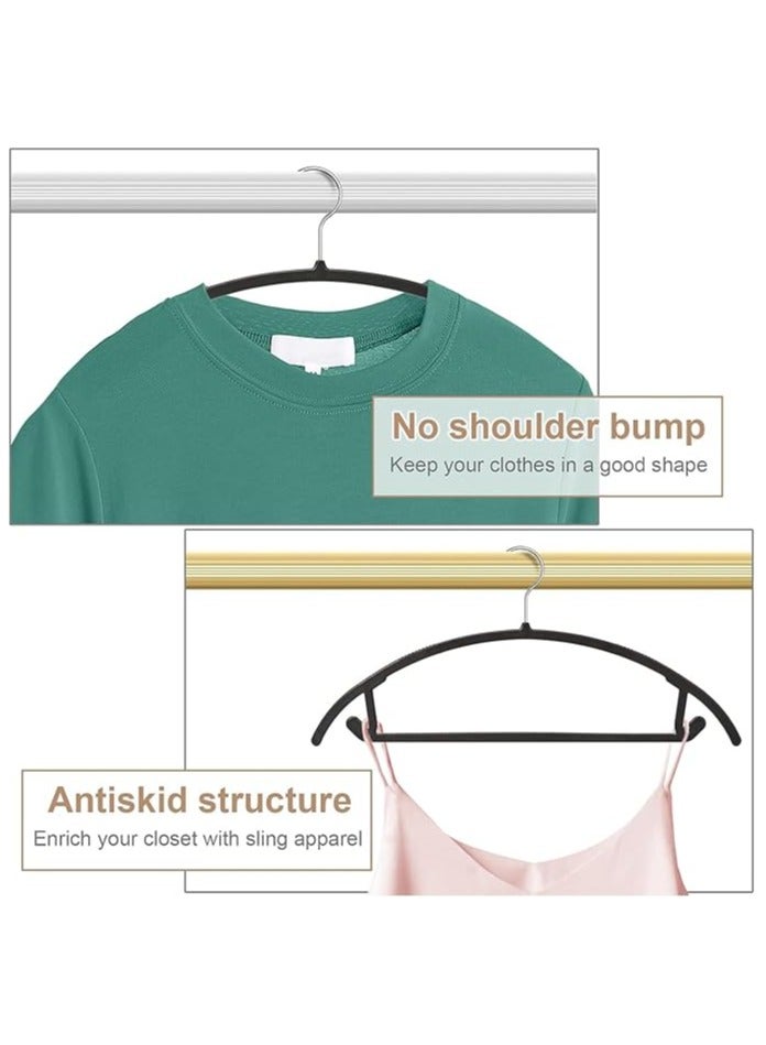 TYCOM Non-Slip Hangers Suit Hangers 100 Pack Ultra Thin Space Saving 360 Degree Swivel Hook Clothes Hangers for Coats Jackets Pants Dress Clothe Plastic Curved 100pcs Black. - Image 4