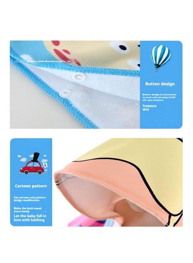 واي آند دي منشفة استحمام ناعمة بغطاء رأس بتصميم حيوان - Image 4