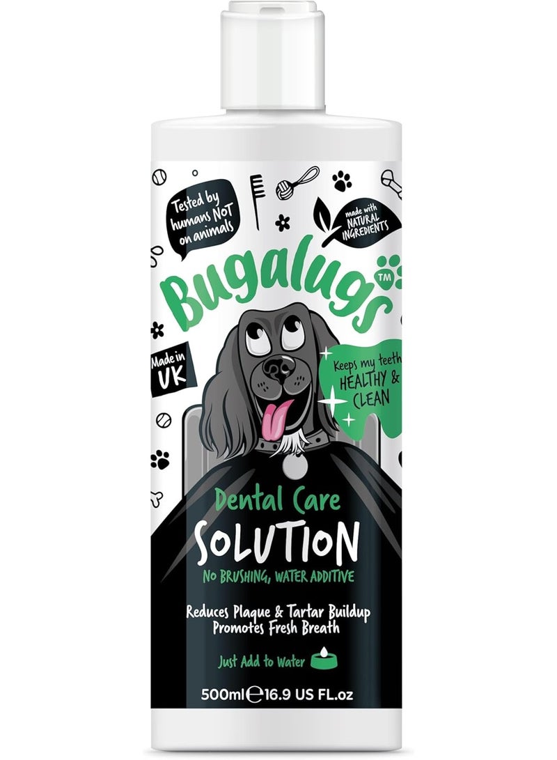 بوجالوجز BUGALUGS Dog Breath Freshener Dental Care Water Additive. Clean Teeth, Healthy Gums & Fresh Breath - Natural Dog plaque remover & tartar remover for teeth - No Brushing Needed (499ml, Water Additive) - Image 1