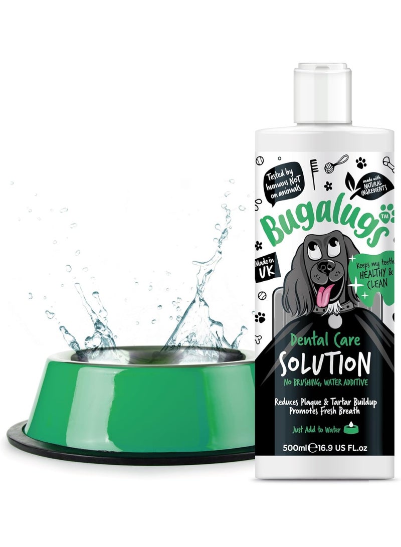 بوجالوجز BUGALUGS Dog Breath Freshener Dental Care Water Additive. Clean Teeth, Healthy Gums & Fresh Breath - Natural Dog plaque remover & tartar remover for teeth - No Brushing Needed (499ml, Water Additive) - Image 2