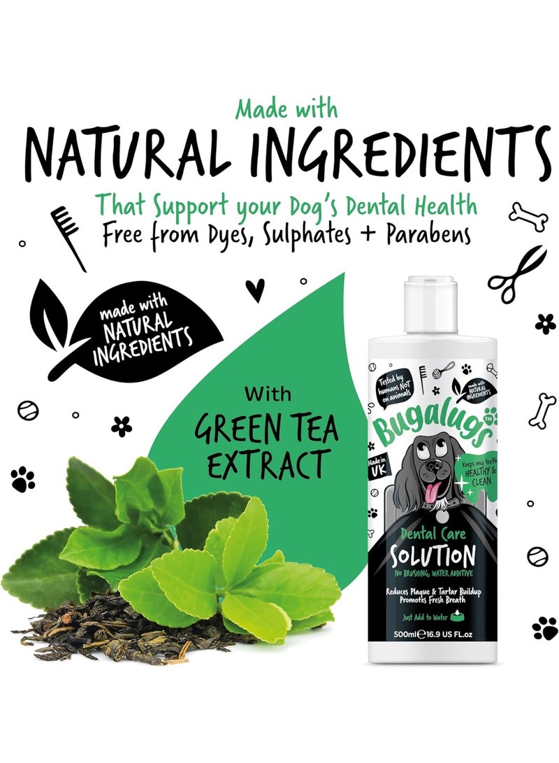 بوجالوجز BUGALUGS Dog Breath Freshener Dental Care Water Additive. Clean Teeth, Healthy Gums & Fresh Breath - Natural Dog plaque remover & tartar remover for teeth - No Brushing Needed (499ml, Water Additive) - Image 4