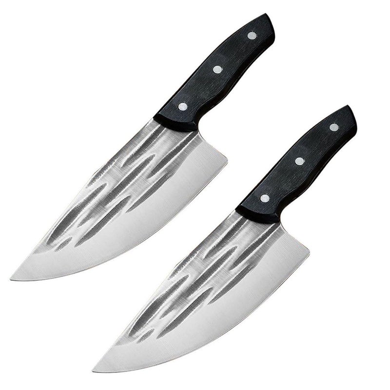 Captoola سكين كابطولا الكبيرة لقطع اللحم سكين قطع جوز الهند سكين كبيرة للمطبخ سكين قطع لحم البقر سكين تقطيع اللحم سكين الجزار سكين قطع العظام سكين جزار ثقيلة مجموعة من 2 - Image 1