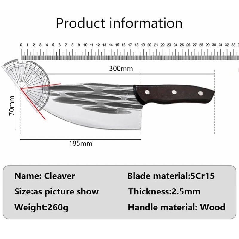 Captoola سكين كابطولا الكبيرة لقطع اللحم سكين قطع جوز الهند سكين كبيرة للمطبخ سكين قطع لحم البقر سكين تقطيع اللحم سكين الجزار سكين قطع العظام سكين جزار ثقيلة مجموعة من 2 - Image 2