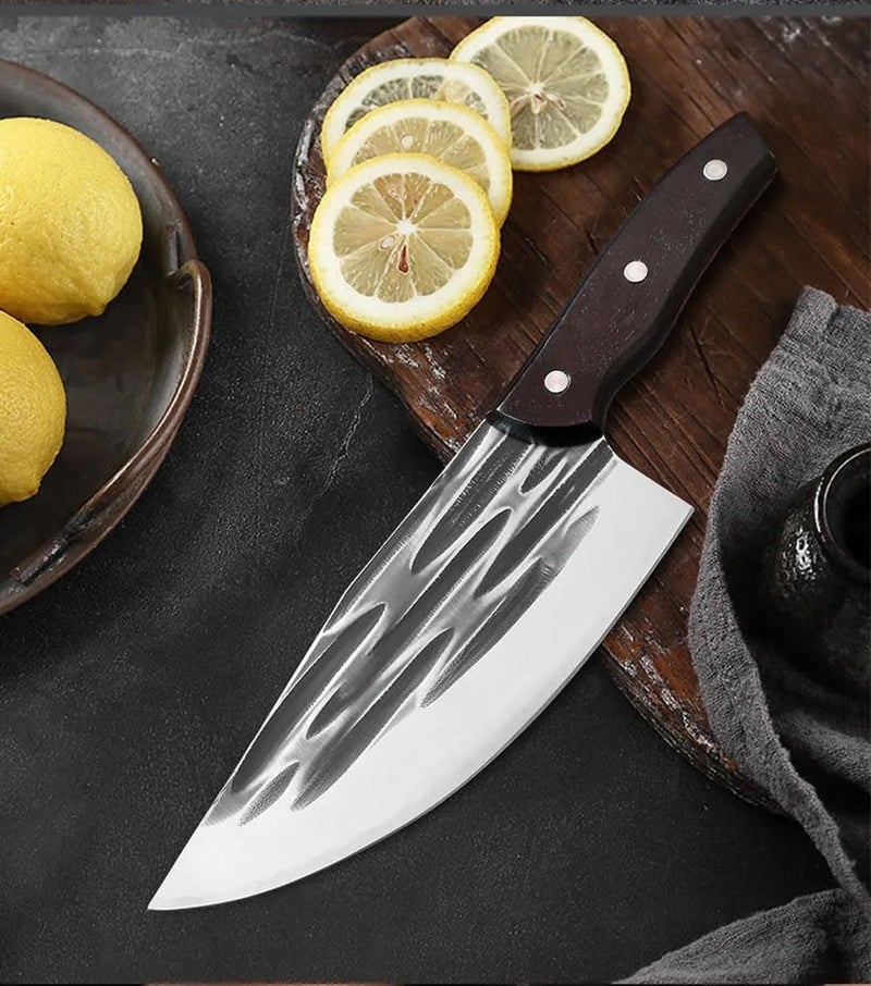 Captoola سكين كابطولا الكبيرة لقطع اللحم سكين قطع جوز الهند سكين كبيرة للمطبخ سكين قطع لحم البقر سكين تقطيع اللحم سكين الجزار سكين قطع العظام سكين جزار ثقيلة مجموعة من 2 - Image 3