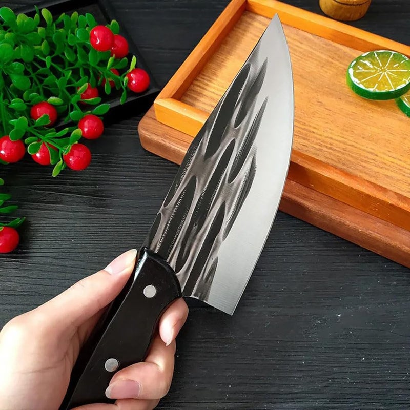 Captoola سكين كابطولا الكبيرة لقطع اللحم سكين قطع جوز الهند سكين كبيرة للمطبخ سكين قطع لحم البقر سكين تقطيع اللحم سكين الجزار سكين قطع العظام سكين جزار ثقيلة مجموعة من 2 - Image 5