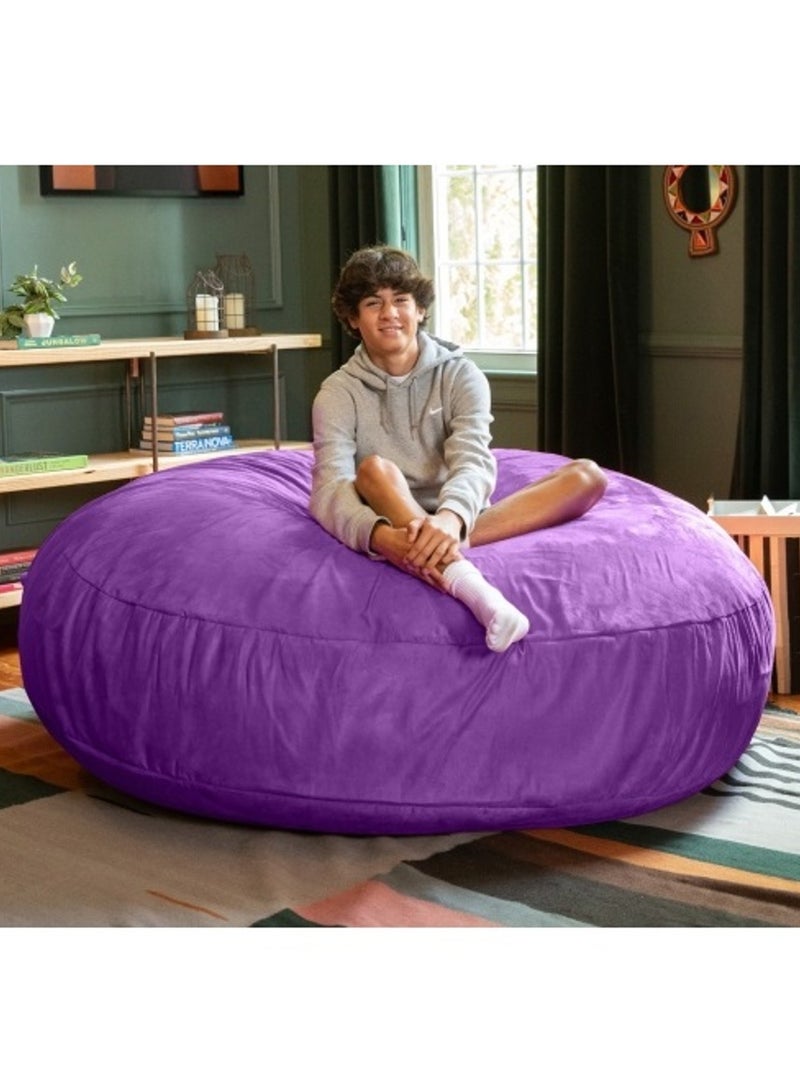 Comfy Oversized XXL Suede Cocoon Sack Family Bean Bag Purple - Image 1