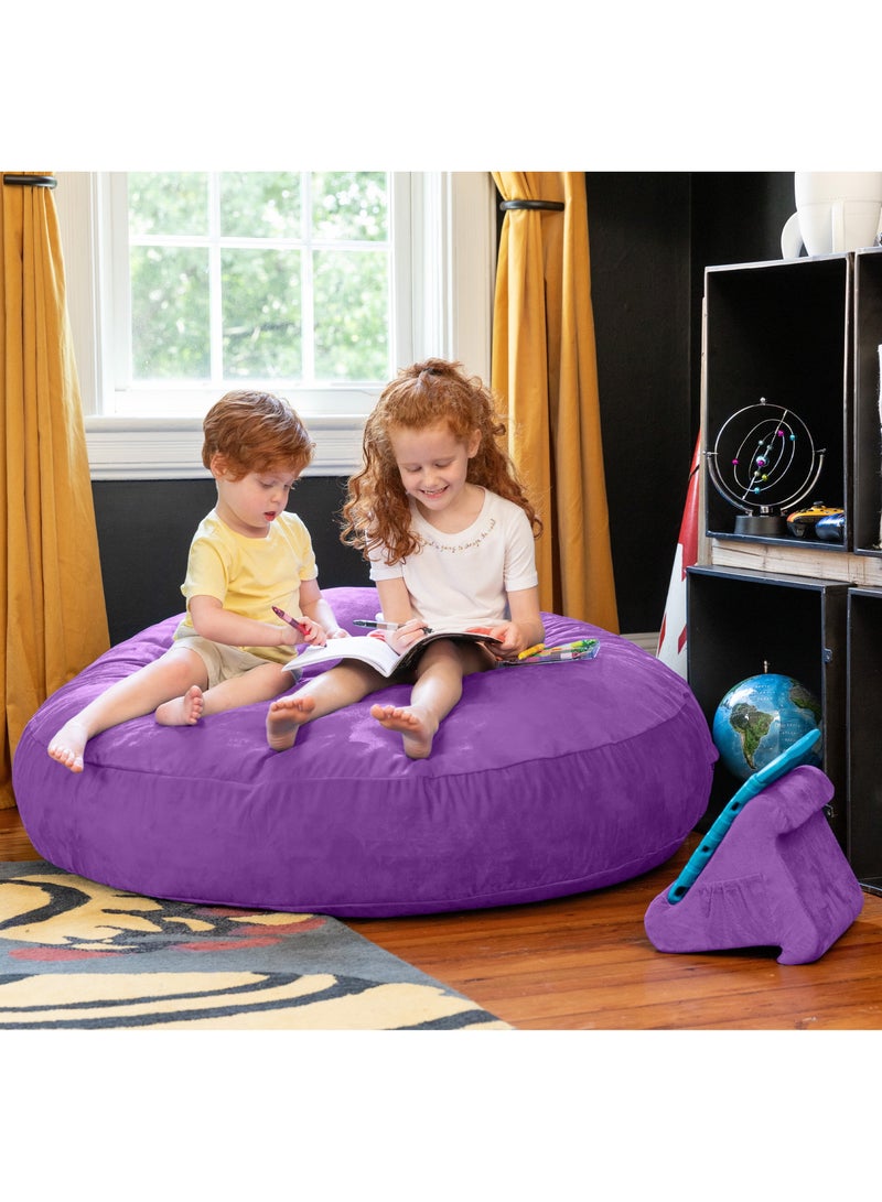Comfy Oversized XXL Suede Cocoon Sack Family Bean Bag Purple - Image 2