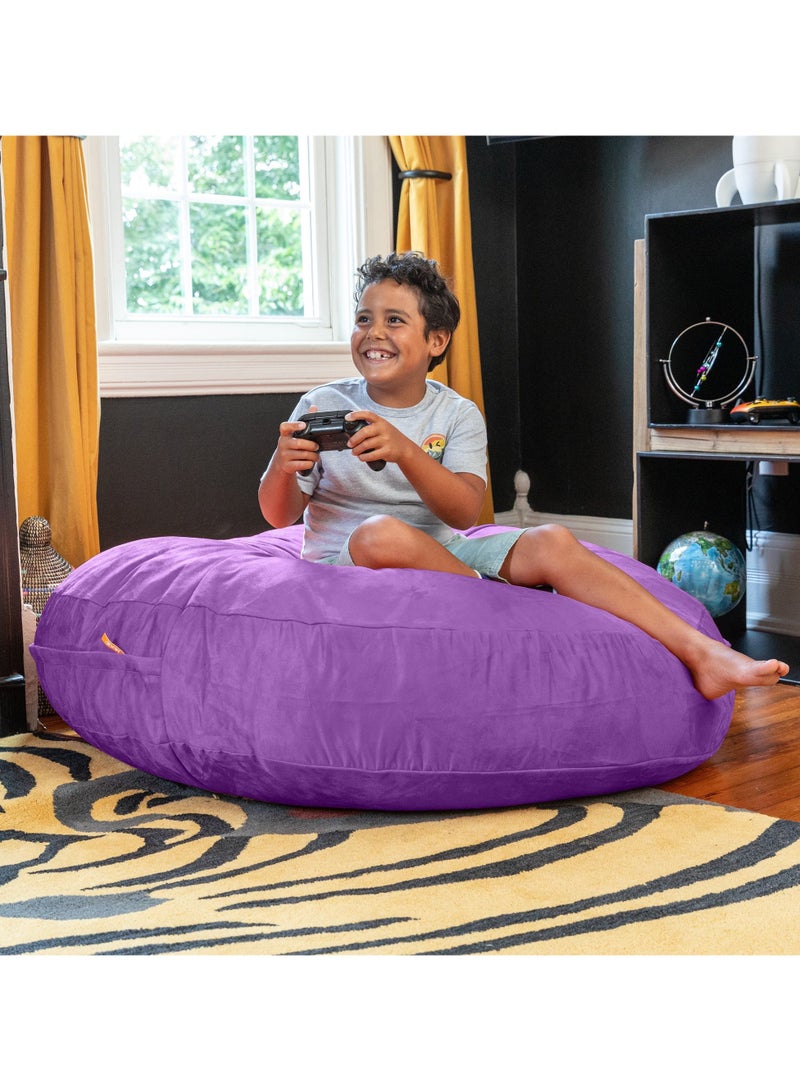 Comfy Oversized XXL Suede Cocoon Sack Family Bean Bag Purple - Image 3