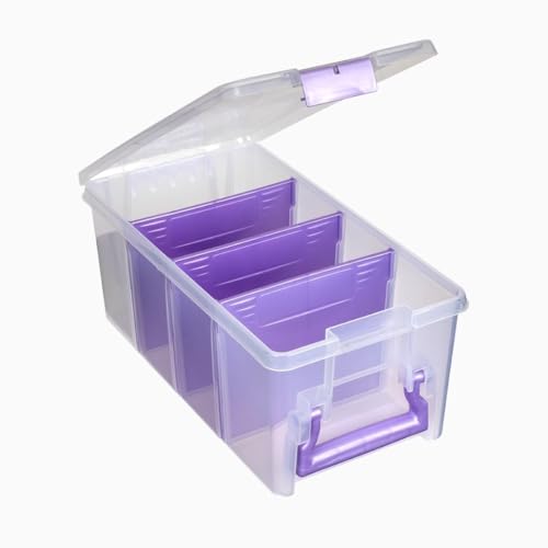 ArtBin Semi Satchel Portable Craft Organizer with 3 Dividers - Clear Plastic Storage Case for Art & Craft Supplies - Image 2