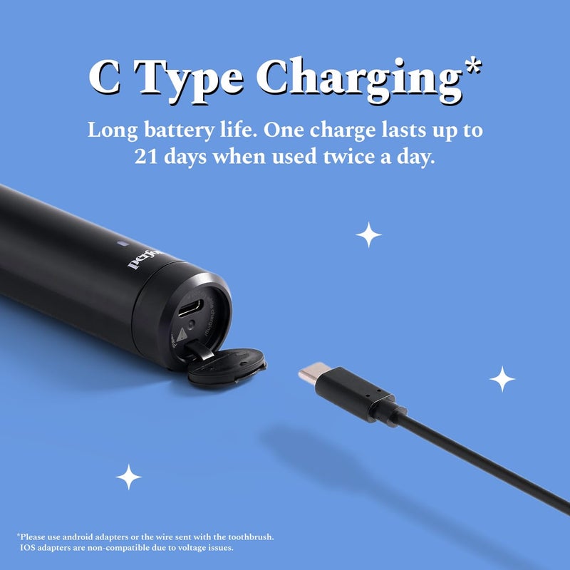 Perfora فرشاة أسنان كهربائية متذبذبة PRO مع سيروم بنفسجي | ضمان لمدة 2 سنوات | فرشاة أسنان كهربائية قابلة لإعادة الشحن للرجال والنساء، 8800 دورة في الدقيقة، مؤقت تلقائي لمدة 2 دقيقة | معجون أسنان بنفسجي لتبييض الأسنان - Image 4