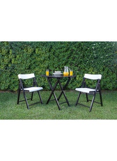 TRAMONTINA Since 1911,Made in Brazil- Potenza Teak Wood Set 3 Pcs White and Tobacco- furniture  - Image 1