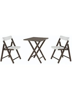 TRAMONTINA Since 1911,Made in Brazil- Potenza Teak Wood Set 3 Pcs White and Tobacco- furniture  - Image 3