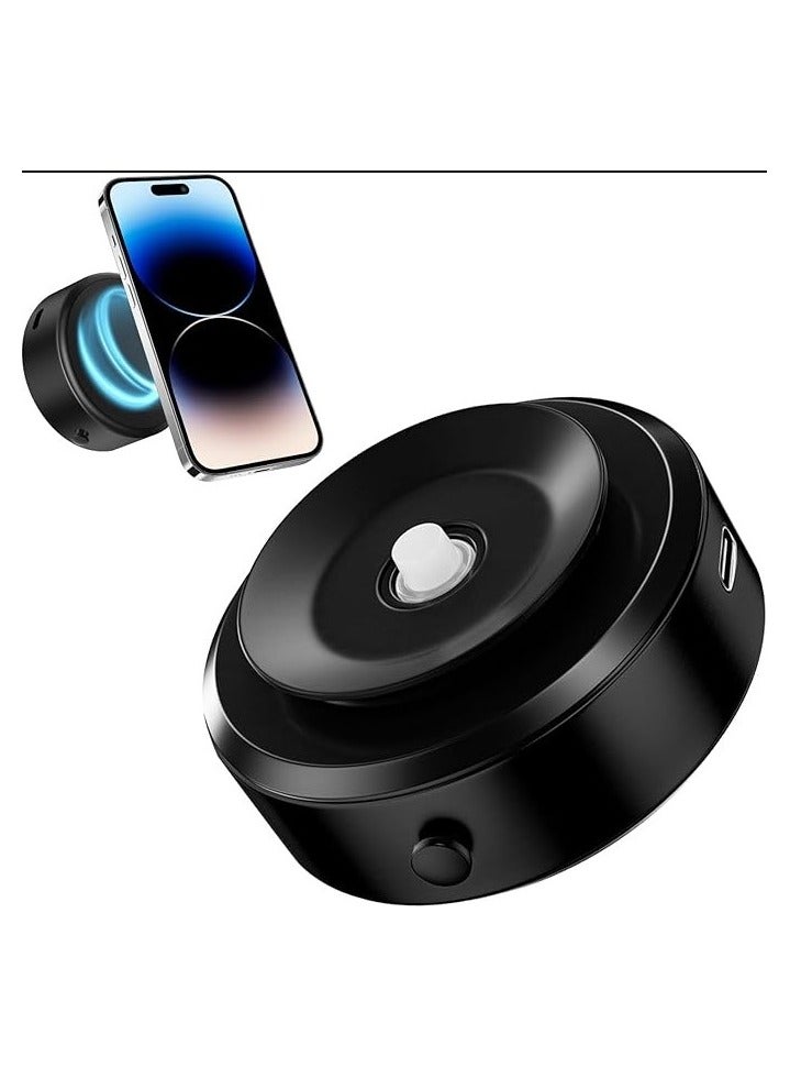 Double-Sided Phone Holder: Innovative Dual Suction Cup and Magnetic Design, Magnetic Suction Phone Mount (Black with Wireless Charging) - Image 1