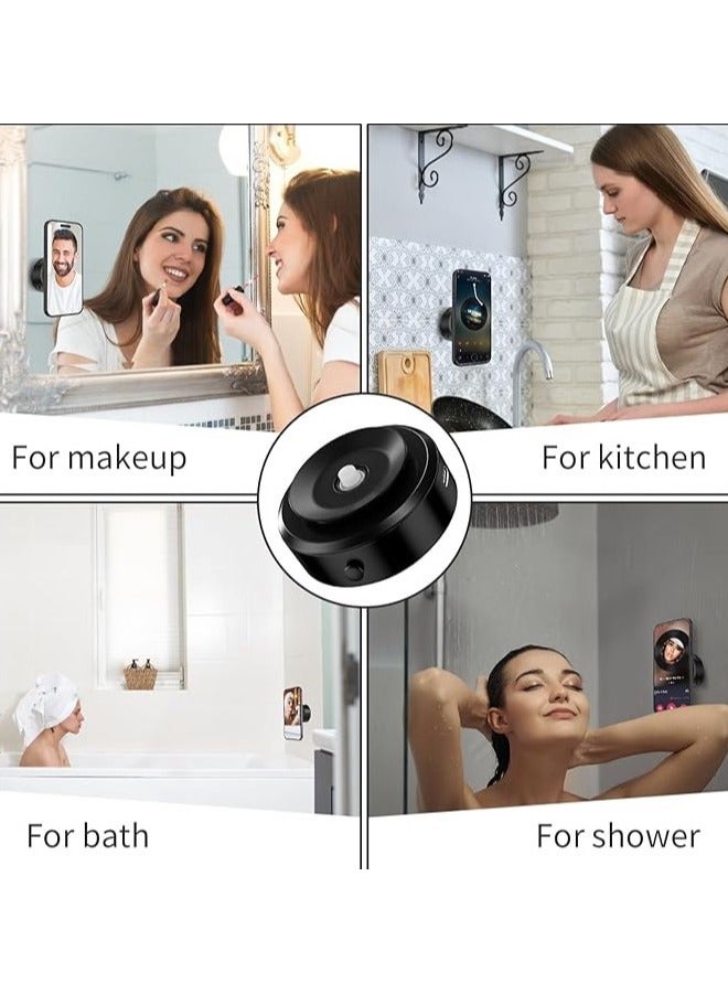 Double-Sided Phone Holder: Innovative Dual Suction Cup and Magnetic Design, Magnetic Suction Phone Mount (Black with Wireless Charging) - Image 2
