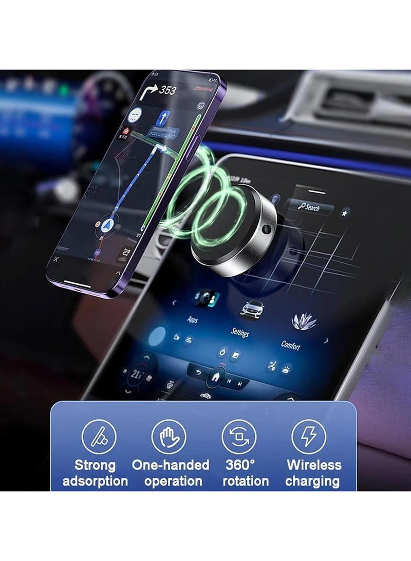 Double-Sided Phone Holder: Innovative Dual Suction Cup and Magnetic Design, Magnetic Suction Phone Mount (Black with Wireless Charging) - Image 3