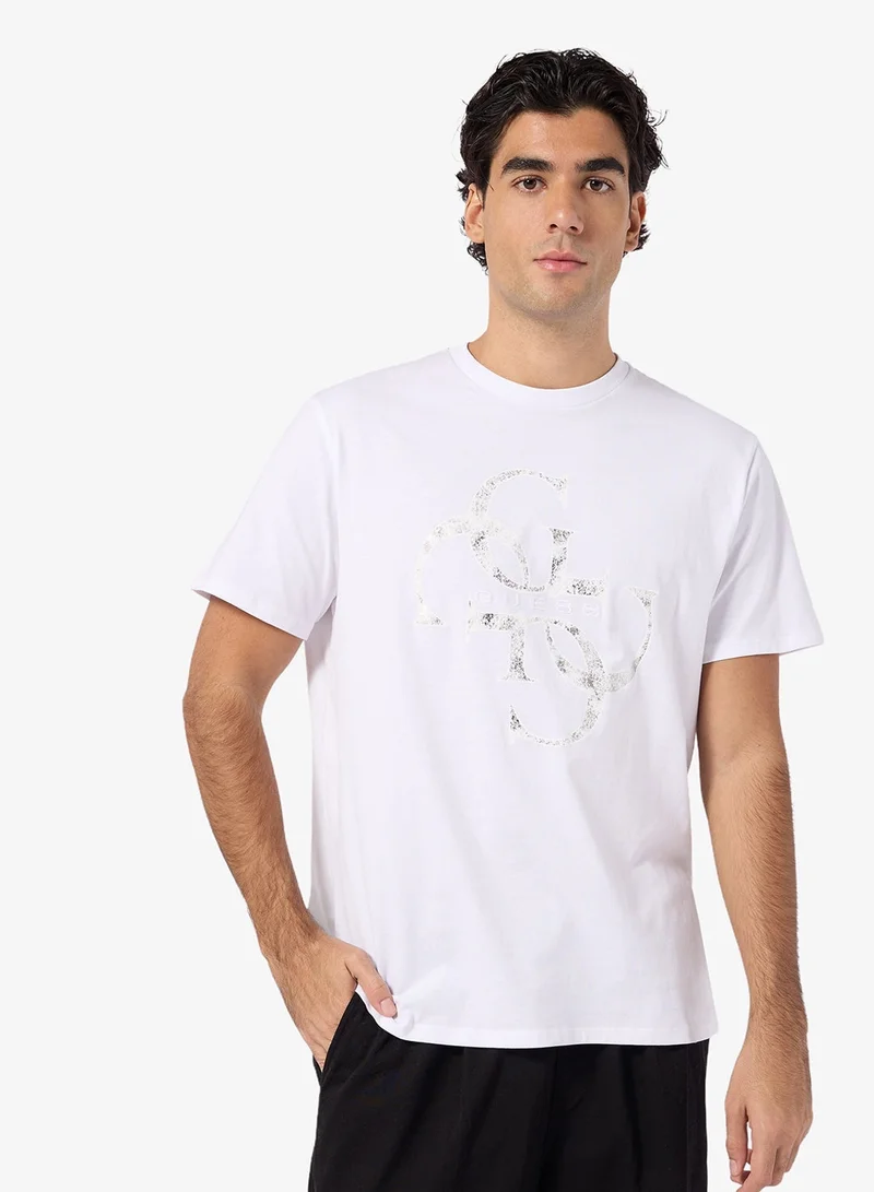 GUESS Short Sleeve Shimmer Quattro G Tee