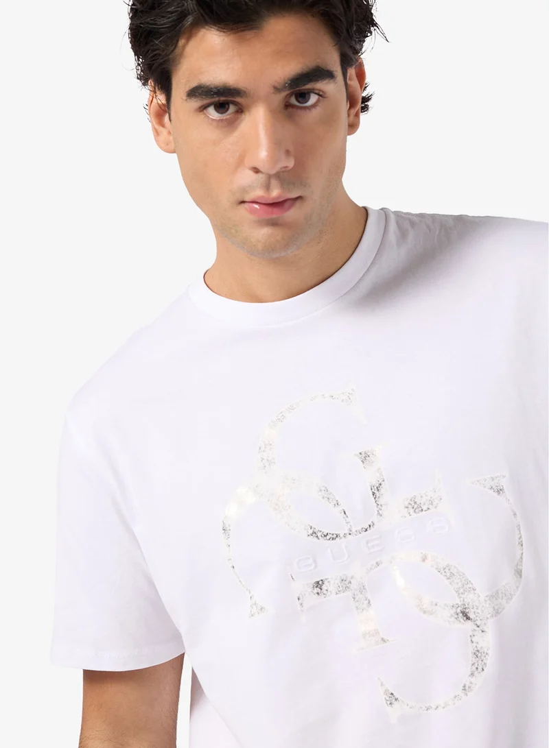 GUESS  Short Sleeve Shimmer Quattro G Tee for Men | Best Price UAE