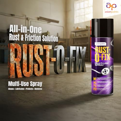 Asian Paints Rust-O-Fix Multi-Use Spray – 500ml | Protects from Rust, Removes Moisture & Sticky Residue | Lubricates, Cleans & Loosens Jammed Parts | For Home Improvement & Auto Maintenance - Image 2