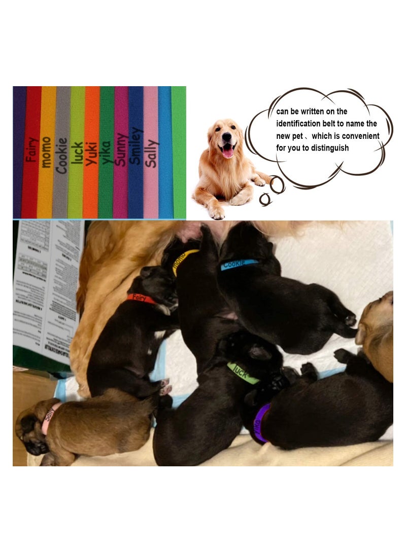 SOLARAE Puppy Whelping Collars Newborn Pet Double-Sided Soft Adjustable ID Bands for Litter Dog Cat 15 Colors - Image 5
