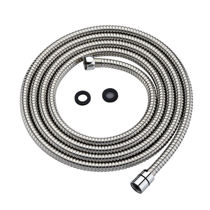 100 INCH EXTRA LONG SHOWER HOSE FOR HANDHELD SHOWER HEAD WITH BRASS FITTINGS 8 FEET 4 INCHES MADE OF STAINLESS STEEL CHROME FINISH