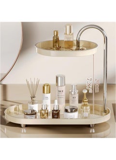 Bathroom Countertop Vanity Tray 2 Tiers Sink Trays Cosmetic Storage Organizer for Dresser Soap Dispenser Sponge Holder Standing Perfume Tray for Bedroom Decor (White) - pzsku/Z26C1989FDC12EBF7B3BDZ/45/_/1724923282/d5b04266-fac6-4863-948b-e18a13b88ac8