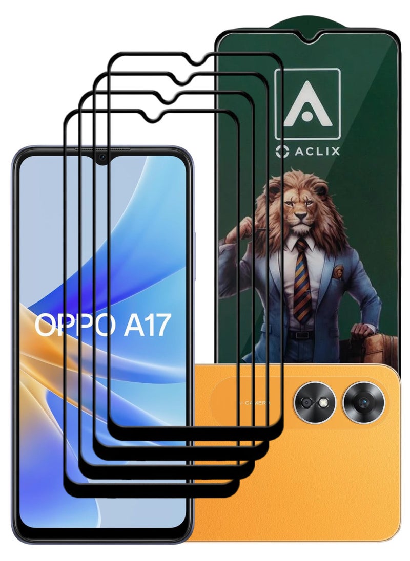 ACLIX 4 Pieces Antistatic ESD Dustproof Premium Quality High Definition Tempered Glass Screen Protector Designed For Oppo A17 - Image 1