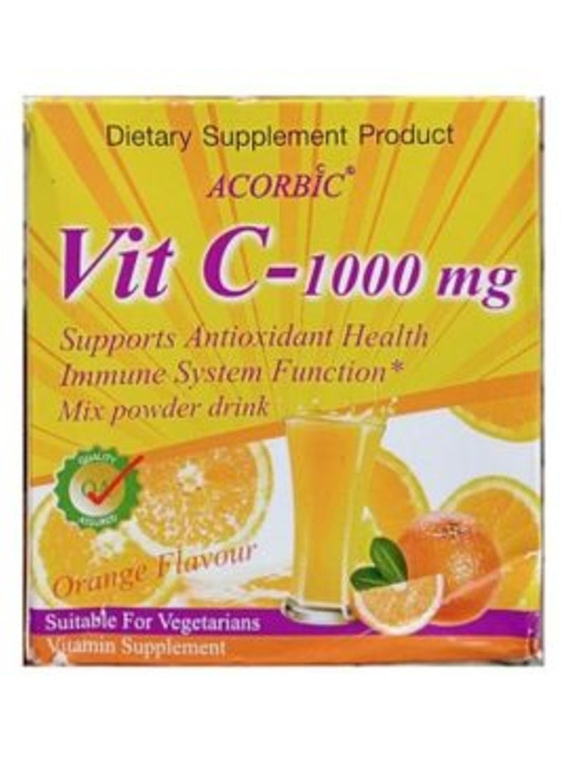 مشروب مسحوق فيتامين سي من أكوربيك - تعزيز المناعة ودعم مضادات الأكسدة، نكهة البرتقال