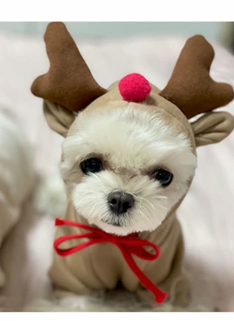 Generic Dog Hoodie, Pet Cat  Costumes, Basic Sweater Coat Cute Elk Shape on Warm Jacket Cold Weather Clothes Outfit Outerwear for Cats Puppy Small Dogs  - Image 2