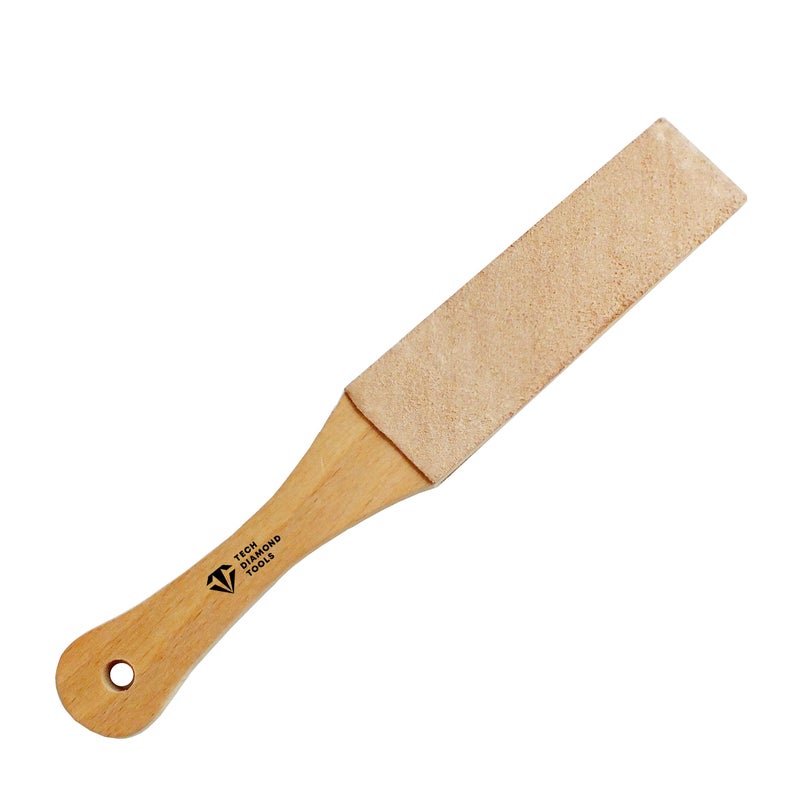 TechDiamondTools 11 Long Leather Paddle Strop for Knife Sharpening Double Sided Leather Strop Leather Honing Strop for Sharpening Knives Leather Strop Sharpener Leather Stropping Block 1 Piece H