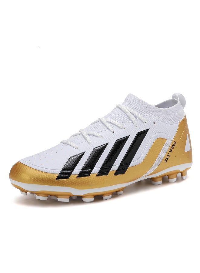 جناح السماء حذاء كرة قدم للجنسين، خفيف الوزن، نظام رباط، نعل FG، وجه متعدد الألوان، حذاء كرة قدم للرجال والنساء مع دعم للكاحل، مناسب للمبتدئين واللاعبين المتقدمين - Image 2