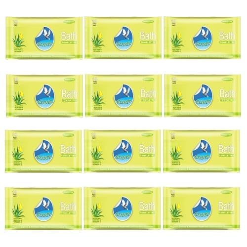 Glider Bed Bath Wipes | 12 Packs | 120 Wipes | Enriched with Aloe Vera & Vitamin E | Extra-Large, No-Rinse Cleansing Wipes for Adults & Seniors - Image 1