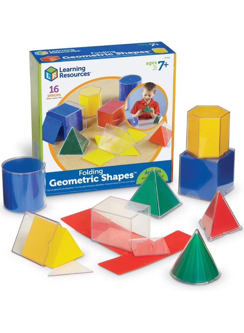 ليرننج ريسورسز أشكال هندسية قابلة للطي - 16 قطعة، للأعمار من 7 سنوات فما فوق، ألعاب رياضيات للأطفال، لعمر 5 سنوات فما فوق - Image 1