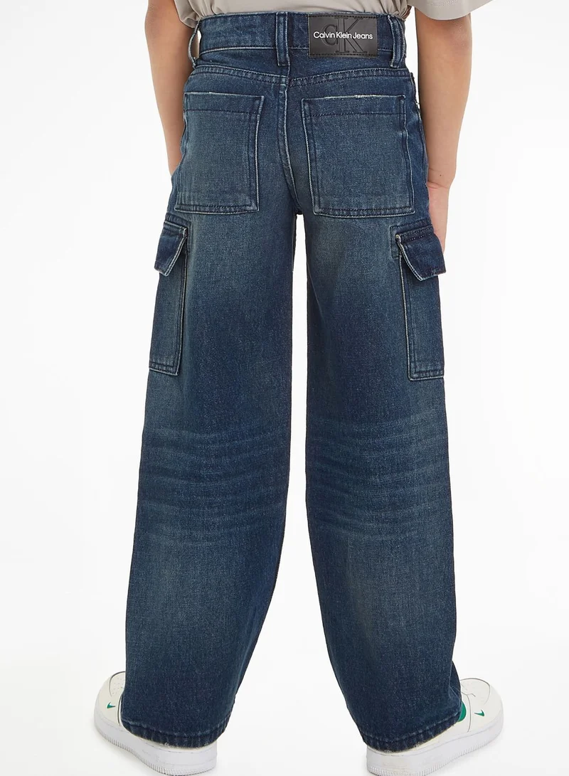 Calvin Klein Jeans Kids Mid Wash Straight Fit Jeans
