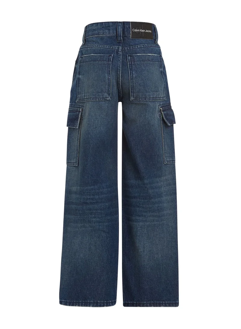 Calvin Klein Jeans Kids Mid Wash Straight Fit Jeans