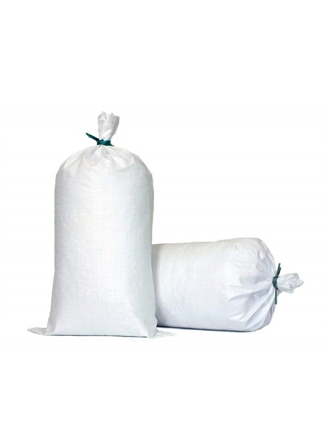 TerraRight Sandbags - Extra Durable Empty White Woven Polypropylene Sand Bags w/Ties, Max. UV Protection, 14" x 26" (20 Count) - Image 1