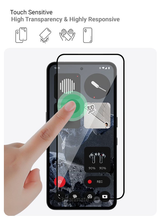 2 Pieces Nothing CMF Phone 2 Pro Screen Protector – Premium Edge to Edge Tempered Glass, High Transparency, Delicate Touch, Anti-Explosion, Smooth Arc Edges, Easy Installation