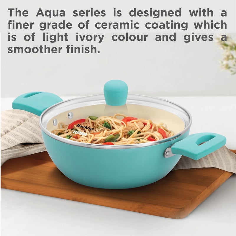 Hawkins 2 Litre Aqua Cook n Serve Casserole with Glass Lid - Image 5