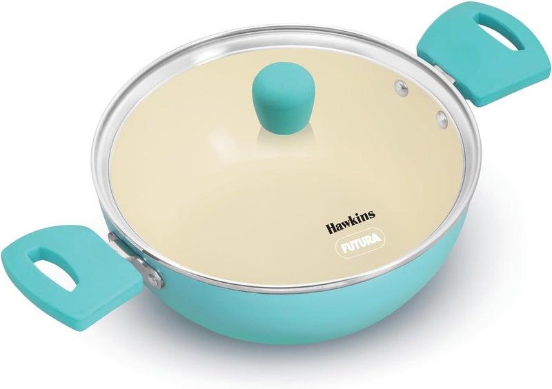 Hawkins 2 Litre Aqua Cook n Serve Casserole with Glass Lid - Image 1