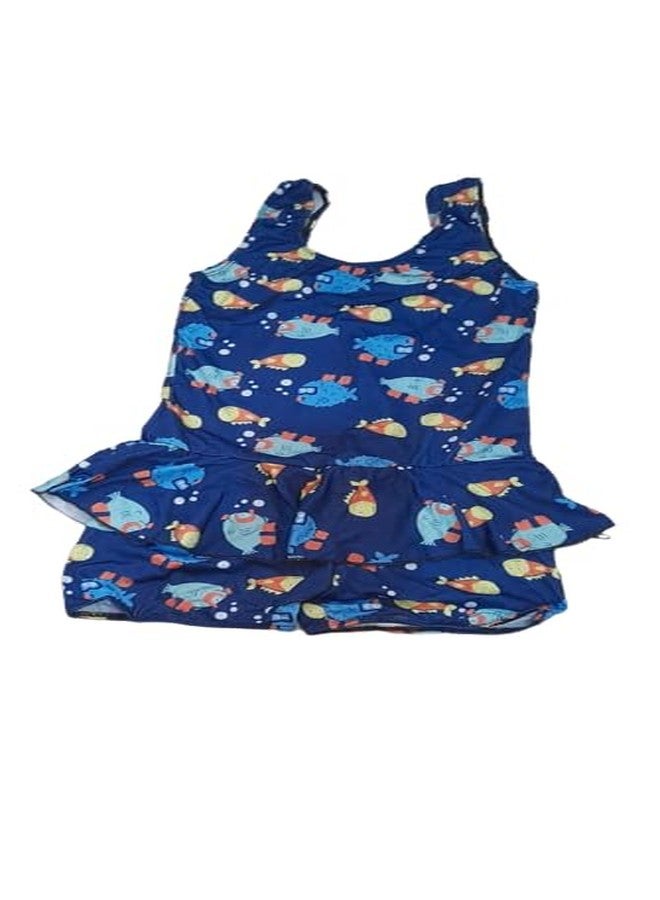 Zonoxo One Piece Swimsuit Girl Swimming Costume Swimming Dress for Girls Nylon Cloth.(4 to 5 Year) (Blue) - Image 1