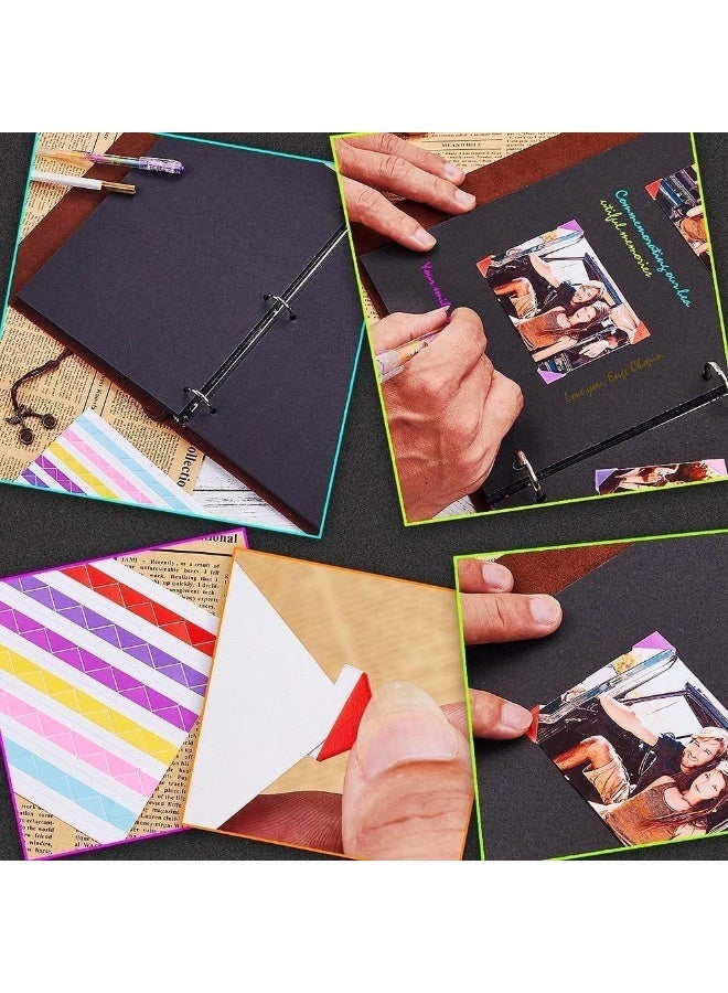 Arabest Leather Photo Album Scrapbook, Leather Photo Album 11x8.2" Scrapbook Album Large Handmade Travel Scrapbook 60 Pages DIY Album for Anniversary,Wedding, Friends, Family, Couple Gifts - Image 4