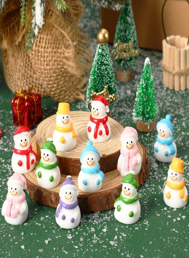 JUNEBRUSHS 50 Pcs Mini Resin Snowman, Christmas Snowman Figurines Winter Miniature Snowmen Ornaments for Christmas DIY Craft Fairy Garden Dollhouse Decor - Image 4