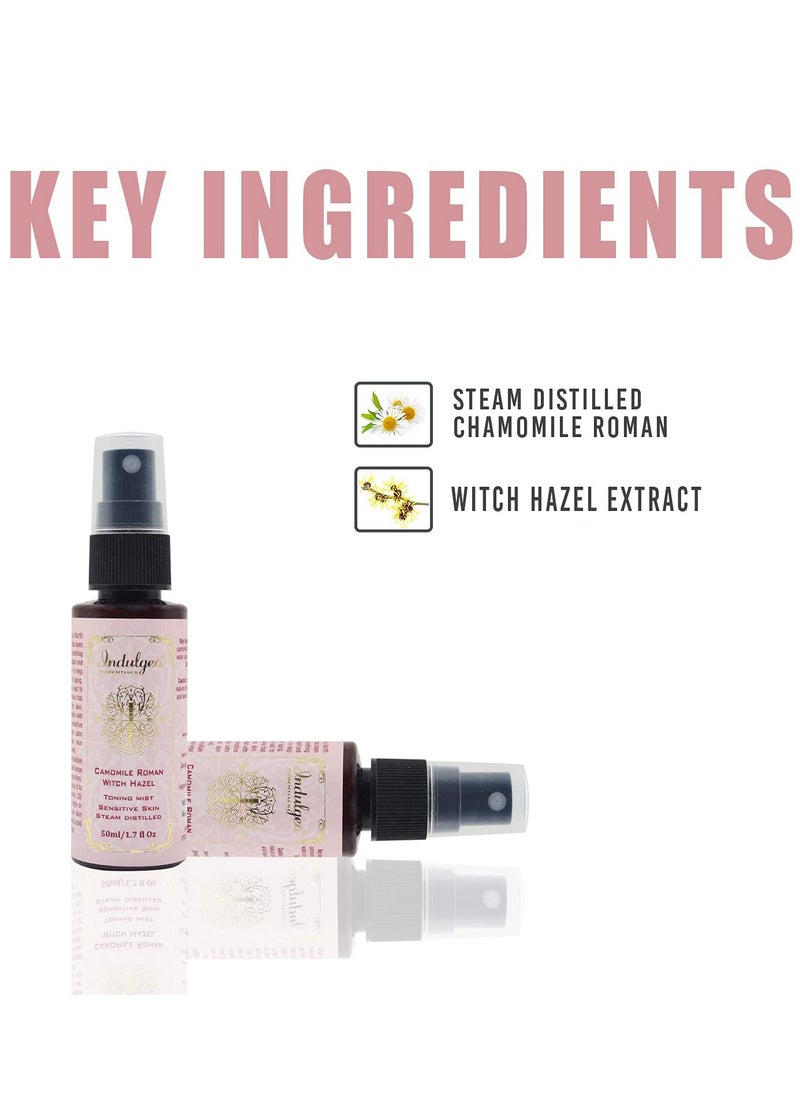 Indulgeo ESSENTIALS INDULGEO ESSENTIALS Camomile Roman Witch Hazel Facial Toner 50ml  - Image 2