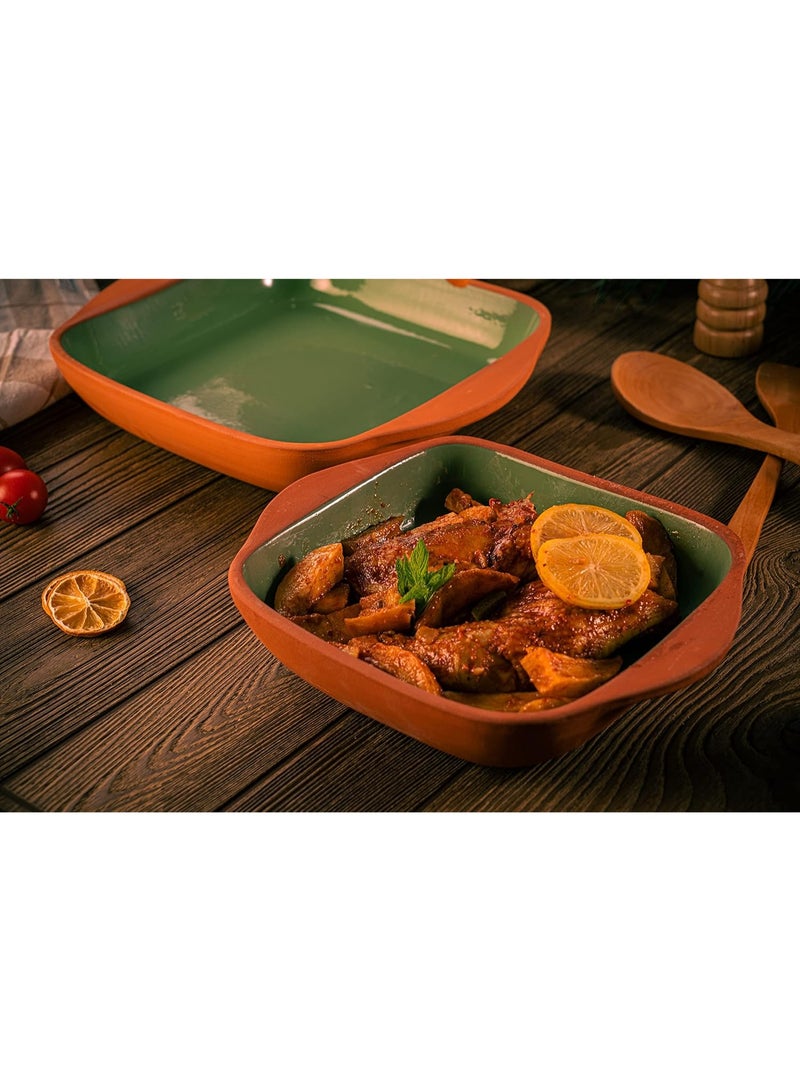 لوكسيول أواني طينية بيضاوية ومستطيلة من LuksYol – يدوية الصنع في تركيا من طين طبيعي غير مطلي – آمنة للفرن والميكروويف وغسالة الصحون – مثالية للطهي وتقديم الأطباق الرئيسية مثل السمك، الباستا، اللحوم، الطواجن – ١٠٠٪ صديقة للبيئة وخالية من BPA والمواد الكيميائية – صنعت بفن تركي تقليدي – متوفرة بألوان بني، أخضر، أزرق، طبيعي غير مطلي – بأبعاد متعددة: أوعية مستديرة ٣٠×٧٫٥×٣٠ سم وصوانٍ مستطيلة بمقاسات ٣٣×٨ سم، ٣٠×٧ سم، ٢٢×٧ سم، ٢٨×٨ سم، ٣٢×٩ سم – متينة وخالية من الكسر – تضفي جمالية ريفية ونكهة صحية على مائدتك – تغليف صديق للبيئة وجاهزة كهدايا للمنزل أو العائلة – مجموعة لوكس يول الفاخرة لاختيارك لمناسبات العشاء العائلية والاستضافة الأنيقة - Image 5