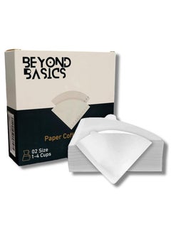 Coffee Filter Paper 100Pcs - Unbleached Disposable V60 Coffee Filters For Dripper Cone Shaped Set Filter Paper - White.