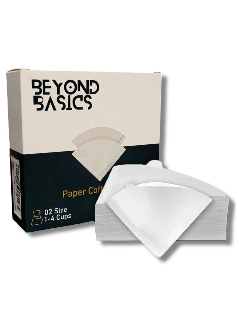 Beyond Basics - Coffee Filter Paper 100Pcs - Unbleached Disposable V60 Coffee Filters For Dripper Cone Shaped Set Filter Paper - White. - Image 1