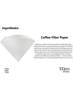 Beyond Basics Coffee Filter Paper 100Pcs - Unbleached Disposable V60 Coffee Filters For Dripper Cone Shaped Set Filter Paper - White.  - Image 4